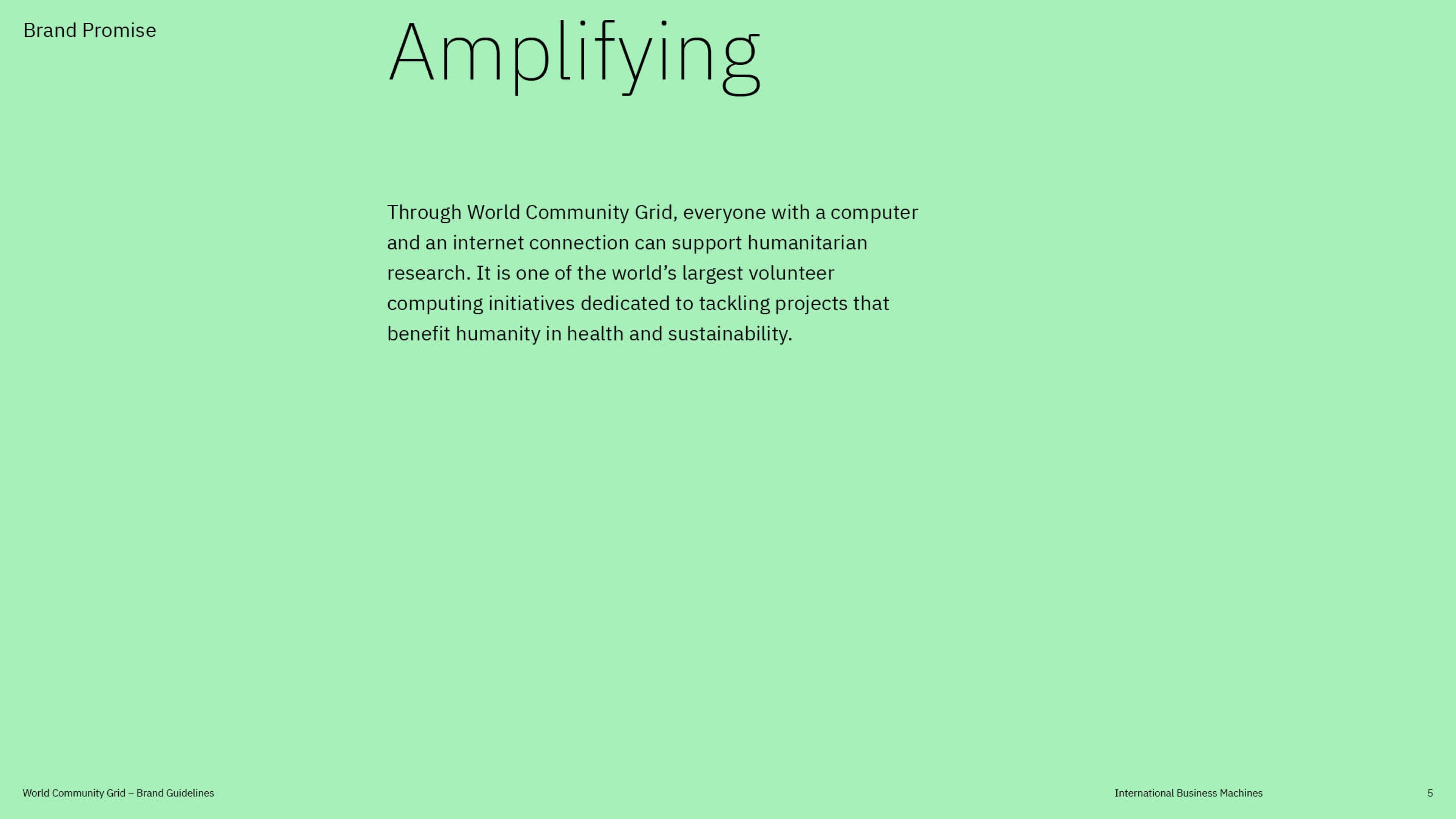 World Community Grid Brand Promise slide