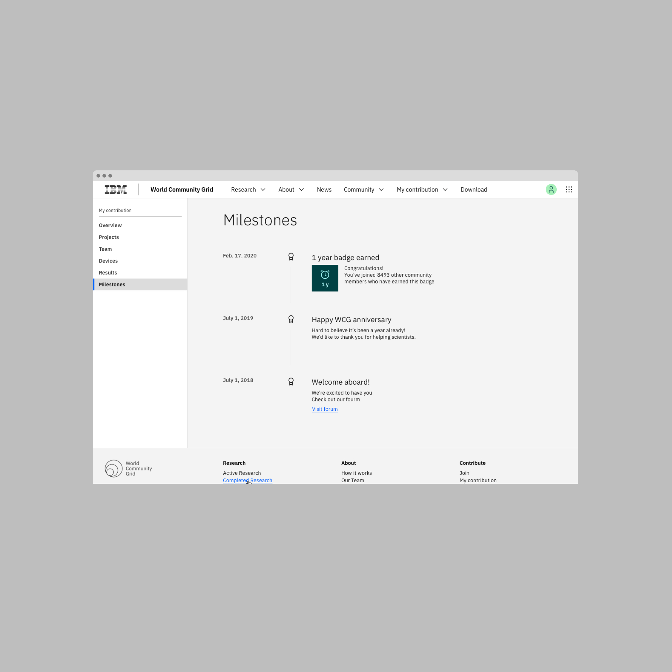World Community Grid — outcome